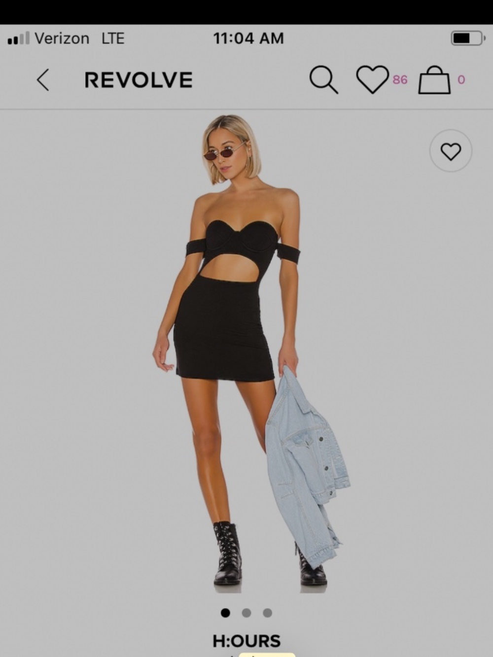 H:OURS Raph Dress Black XS Cutout Mini Dress